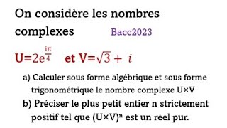 Complexe💫 Correction Bacc 2023🔥💫💯 [upl. by Anirda]