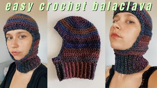 Super easy amp beginner friendly crochet balaclava tutorial [upl. by Boothe]