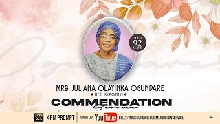 COMMENDATION SERVICE FOR MRS JULIANA OLAYINKA OGUNDARE Nee Kuponiyi [upl. by Tesil143]