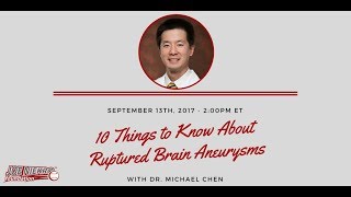 10 Things to Know About Ruptured Brain Aneurysms [upl. by Oterol]