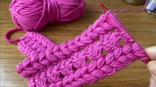 How to make an incredibly easy crochet for beginners Tığişi bandana modeli tunusişi [upl. by Ewer]