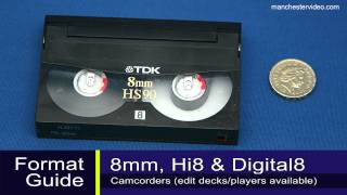 How to identify 8mm Hi8 Digital 8 VHS VHSC MiniDV and Betamax tapes [upl. by Annal737]