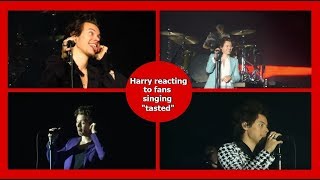 Harry Styles reacting to fans singing tasted [upl. by Lundgren]