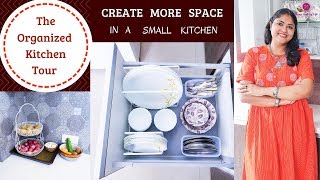 Organized Kitchen Cabinets amp Drawers  How To Organize Indian Kitchen  Indian Kitchen Tour [upl. by Estus]