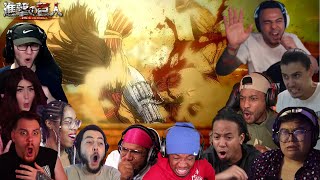 EREN VS REINER  ATTACK ON TITAN SEASON 4 PART 2 EPISODE 17 BEST REACTION COMPILATION [upl. by Hewe]