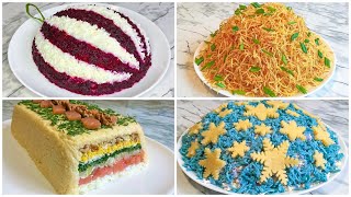 4 Салата на Новый Год 2024  Новогодние Салаты  Праздничные Салаты  Salads for the New Year [upl. by Lebatsirhc240]