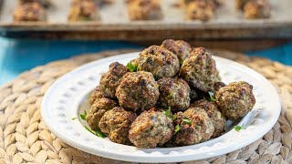 The BEST Greek Meatball Recipe Keftedes under the Broiler [upl. by Rundgren556]