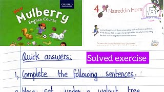 Lesson4  “ Nasreddin Hoca “ class 5  New Mulberry English Course book 5  Question Answer [upl. by Lyrahs]