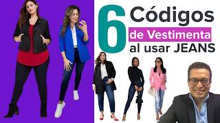 6 maneras para vestir ELEGANTE con JEANS 👖 [upl. by Mendie]