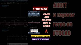 Comando AUDIT para solucionar errores en AutoCAD [upl. by Ellitnahc]