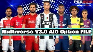 Multiverse V30 AIO Option File PES 2019 Download COMPATÍVEL COM PES 2019 VERSÃO CRACK CPY [upl. by Nitreb]