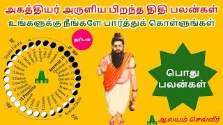 அகத்தியர் அருளிய பிறந்த திதி பலன்கள்  Thithi in Tamil  Thithi Palan Lyrics [upl. by Hirasuna]