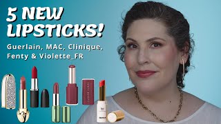 5 NEW LIPSTICKS  Fenty Violette FR Clinique MAC amp Guerlain [upl. by Aleiram]