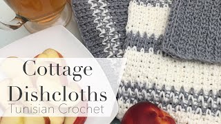 Cottage Dishcloths Tunisian Crochet [upl. by Yldarb]