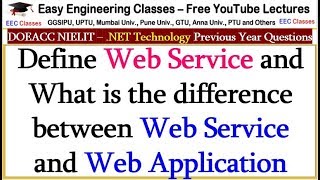 Define Web Service and What is the difference between Web Service and Web Application [upl. by Alyk]