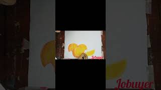 Orange art oil colour simple art yellow colour oil colour art pencil art orange half Orange [upl. by Rosemary]