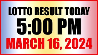 Lotto Result Today 5pm March 16 2024 Swertres Ez2 Pcso [upl. by Aveneg968]