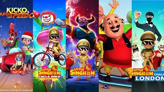 kicko amp speedo Singham chala london motu patlu singham cycle race  one skateboard five runner [upl. by Fantasia820]