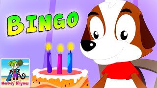 Bingo Dog Song  Nursery Rhymes amp Kids Songs with Monkey Rhymes  Baby Song [upl. by Cleveland]