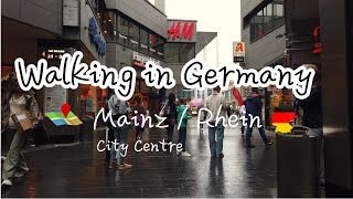 Walking in Germany Old german cities Tour Mainz am Rhein City centre walk [upl. by Townie]