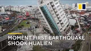 Taiwan earthquake 2018 panic and fear as first deadly quake hit Hualien [upl. by Rodman75]