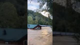 Asheville rivers swelled to highest levels in history during Helene shorts [upl. by Aloibaf]