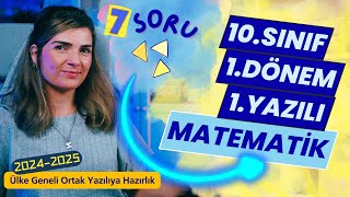 10 Sınıf Matematik 1Dönem 1Yazılı Sınava Hazırlık ⎮ 20242025 [upl. by Pulcheria687]