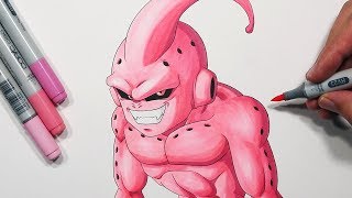 How To Draw Majin BUU  Step By Step Tutorial [upl. by Assek]