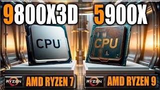 9800X3D vs 5900X Benchmarks  Gaming Benchmarks  Applications Tests [upl. by Rask]