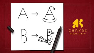 How to draw with alphabet  Fun with alphabet  Education drawing  ABCD drawing   ABCD draw [upl. by Dnaletak]