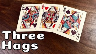 How to Play Three Hags  a card game for 2 or 3 players [upl. by Gabrielli]