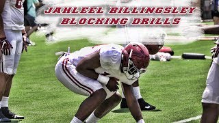 Tight End Jahleel Billingsley works on blocking ahead of second scrimmage [upl. by Alisan]