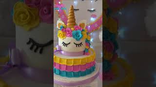 🦄🌈 Unicornios torta decoración bocaditos decoracion para cumpleaños de niña arco iris [upl. by Lyon]