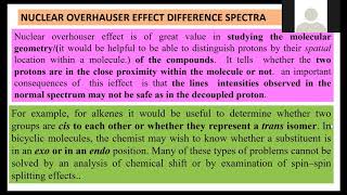 Nuclear Overhauser Effect NOE in NMR Spectroscopy by Dr S M khetre [upl. by Fachanan]