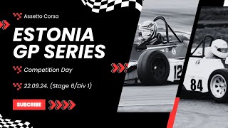 22092024 Competition Day in Assetto Corsa  Road Runners Estonia GP Series Stage 6Div 1 [upl. by Amesari]