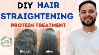 Permanent Hair Straightening amp Protein Treatment at Home  100 Natural [upl. by Corenda895]