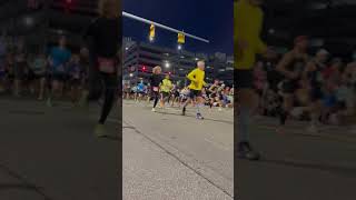 And theyre off Runners begin the 47th Detroit Free Press Marathon [upl. by Jonati]