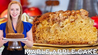 Easy Maple Apple Streusel Cake Recipe  with Pure Maple Syrup from Canada [upl. by Karab72]