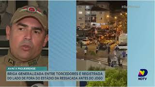 Briga entre torcedores do Avaí e Figueirense é registrada momentos antes da partida [upl. by Earvin]