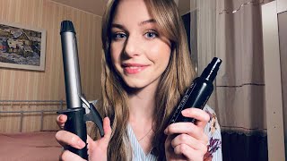 АСМР Шепот Парикмахер Укладка волос 💕  ASMR Hairdresser Role Play 💕 [upl. by Eisyak]