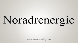 How To Say Noradrenergic [upl. by Garlan]