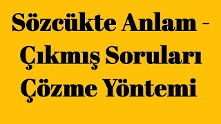 SÖZCÜKTE ANLAM  ÇIKMIŞ SORULAR 2 2023  TYT  KPSS  DGS  ALES  AYT  LGS [upl. by Maurili]