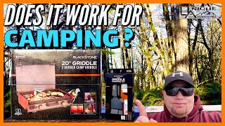 CAMPING WITH THE NEW 20quot BLACKSTONE ADVENTURE GRIDDLE  BLACKSTONE 20” CAMP GRIDDLE REVIEW [upl. by Pulling]