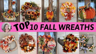 Top 10 Fall Wreaths  The Best Fall Wreaths to Make  Fall Wreath DIY Projects  Fall Crafts [upl. by Craw]