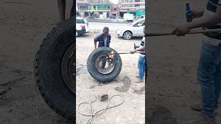 TRUCK tire bead settings with fire skills FAILS🧨💥🔥👍 [upl. by Ennair]