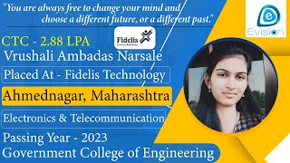 CongratsVrushali Ambadas NarsaleSelected in Fidelis Technology Services 288LPAEampTPoY2023Pune [upl. by Philemon]