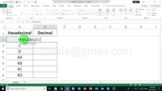 How to convert a hexadecimal to decimal in MS Excel 2019 Office  Hex2Dec formula [upl. by Langham]