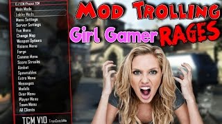 Black ops 2 Mod Trolling quotGirl Gamer RAGESquot [upl. by Aonian]