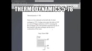 Thermodynamics 578 Steam is to be condensed on the shell side of a heat exchanger at 75°F Cooling [upl. by Esila338]