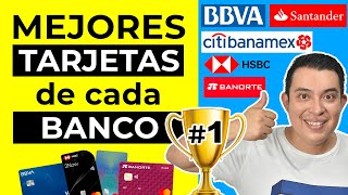 MEJORES TARJETAS de crédito de cada banco 🤩 BBVA Azul Santander Likeu HSBC2now Banamex Banorte [upl. by Suoivatco421]